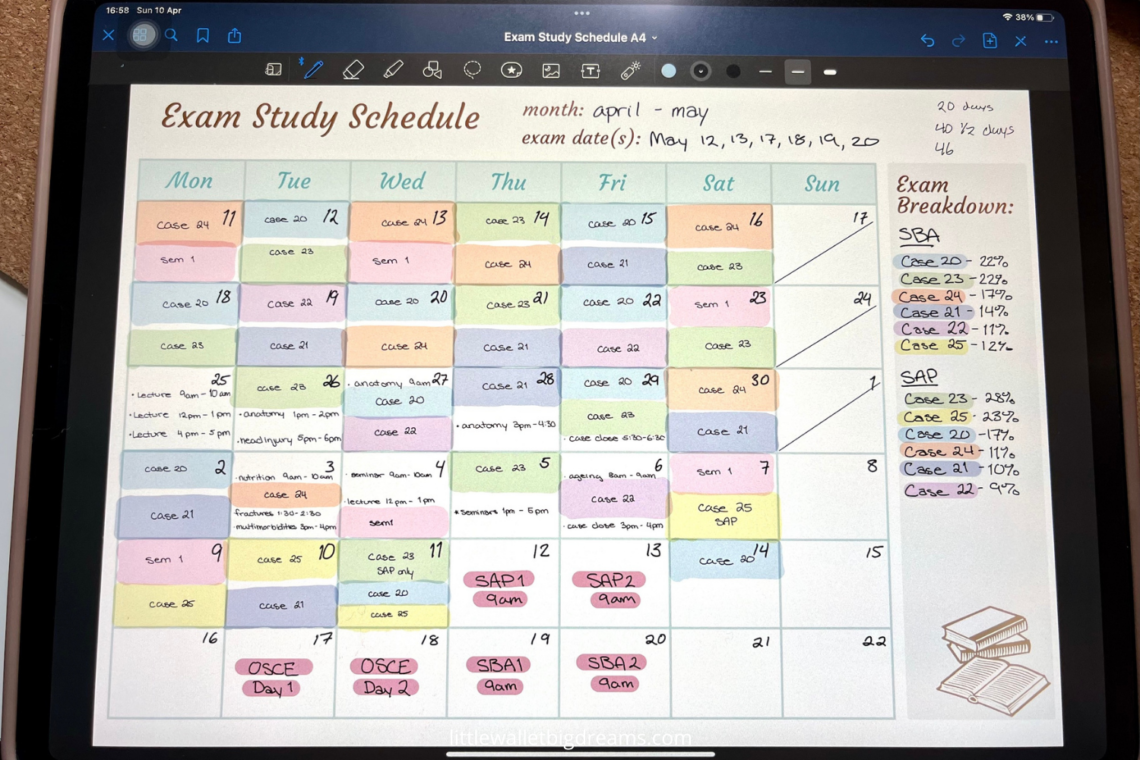 study schedule template