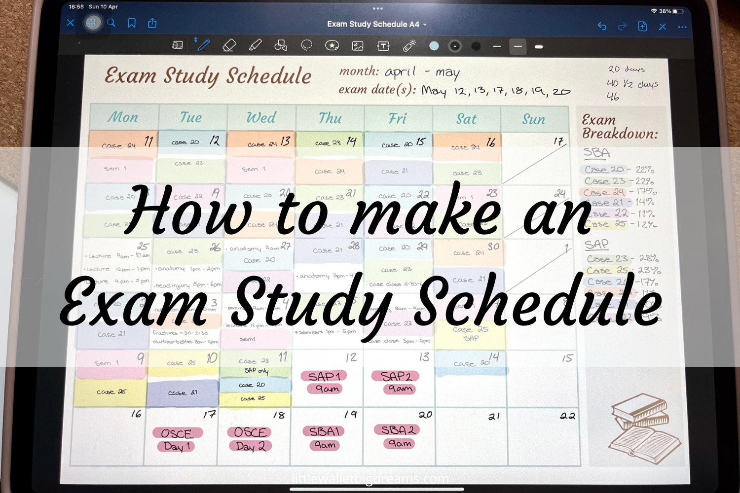 How To Make a Study Schedule - Little Wallet Big Dreams